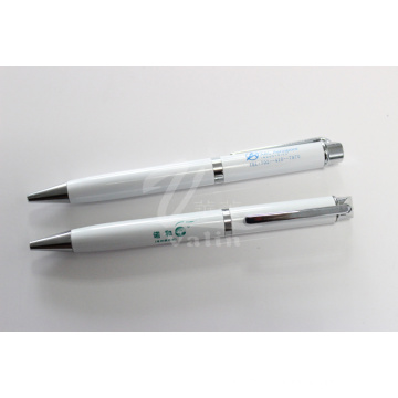 White Metal Ball Pen Company Logo Design Pen for Office Supply